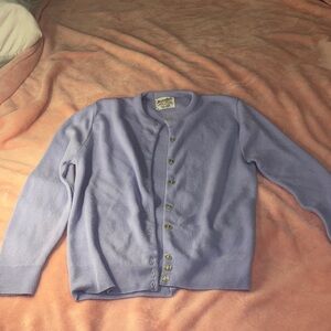 Pendleton Lavender Crewneck Button Cardigan Sweater - Women's